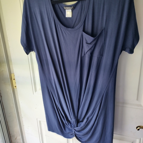 Venus Navy blue draped front tunic. New. Size large. - Picture 8 of 15